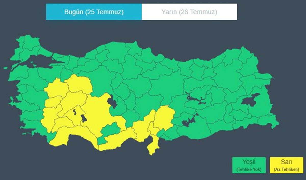 Yaz sağanakları devam ediyor: 14 il için sarı kodlu uyarı