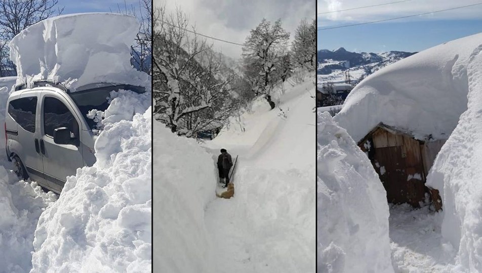 Şavşat’ta kar esareti | Son 20 yılın kar rekoru kırıldı: İlçe
merkezinde 1 metre, yükseklerde 3 metre kar