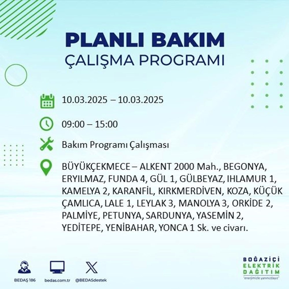 İstanbul'da Elektrikler Gidiyor: 22 İlçede Yarın Hayat Duracak mı? (10 Mart BEDAŞ Kesinti Alarmı) 95