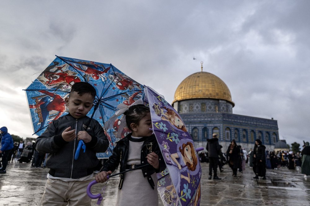 Mescid-i Aksa'da bayram sabahı | 60 bin Müslüman namaz kıldı - 14