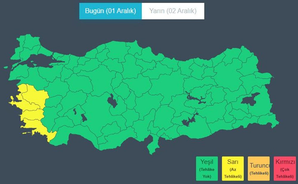Meteoroljiden 4 il için sarı kod: Ege'de sağanak, Marmara'da fırtına uyarısı