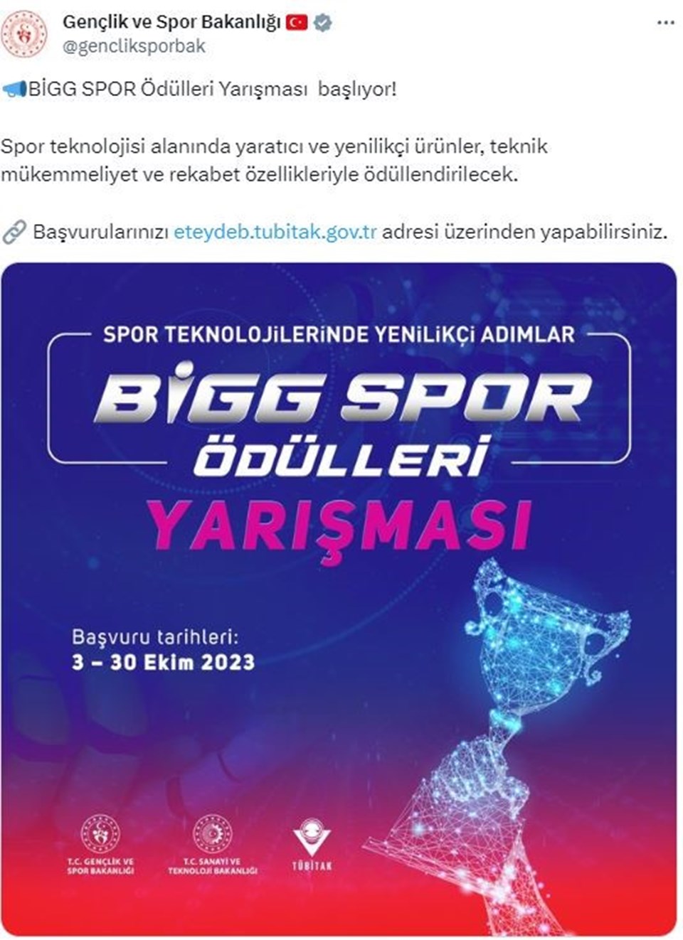 BİGG SPOR Ödülleri Yarışması için başvurular başladı (BİGG SPOR Ödülleri Yarışması nedir?) - 1