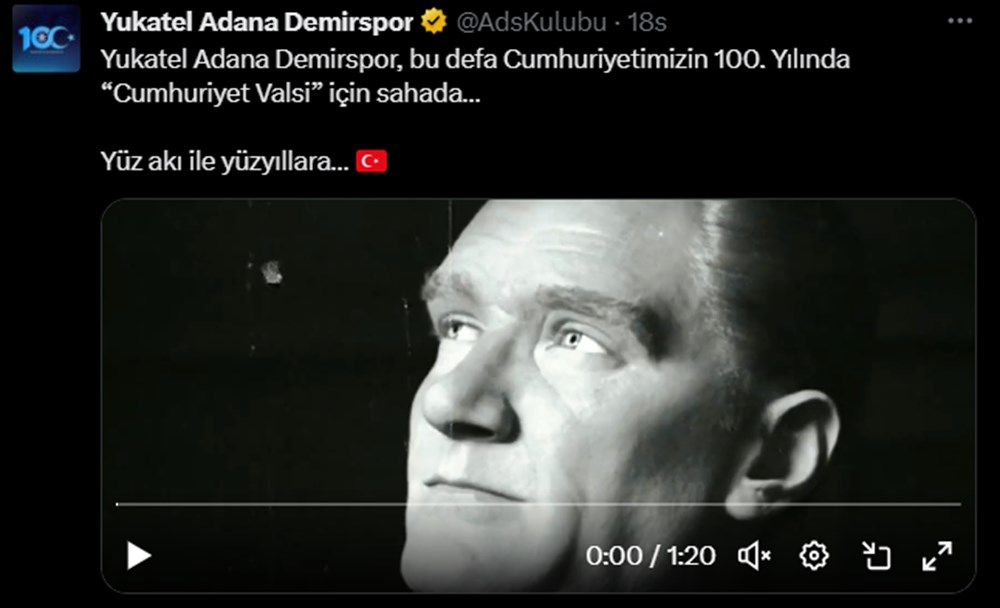 Süper Lig takımlarından 29 Ekim Cumhuriyet bayramı mesajı - 16