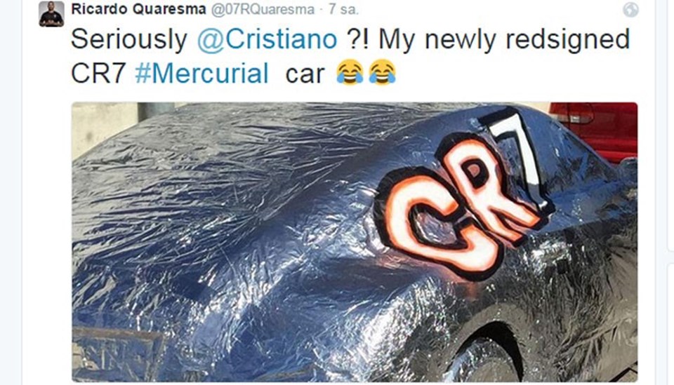 Ronaldo, Quaresma'nın arabasını folyoyla kapladı - 1