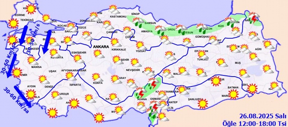 Sıcaklıklar normale dönüyor: Marmara ve Ege'ye kuvvetli rüzgar uyarısı - 2