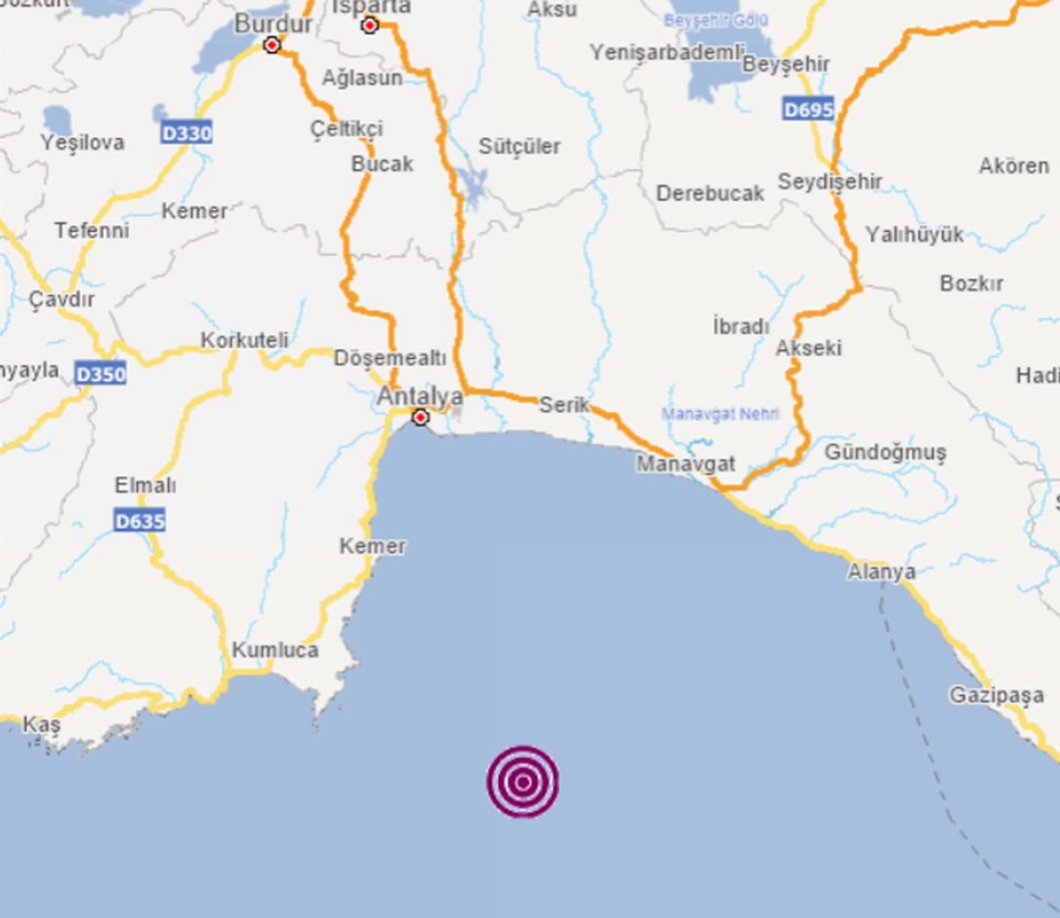 Antalya Kumluca açıklarında 4,2 büyüklüğünde deprem - 1