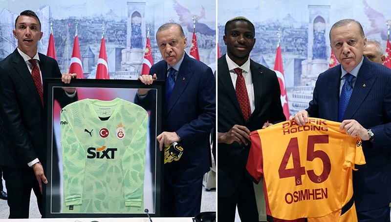 Cumhurbaşkanı Erdoğan, şampiyon Galatasaray'ı kabul etti