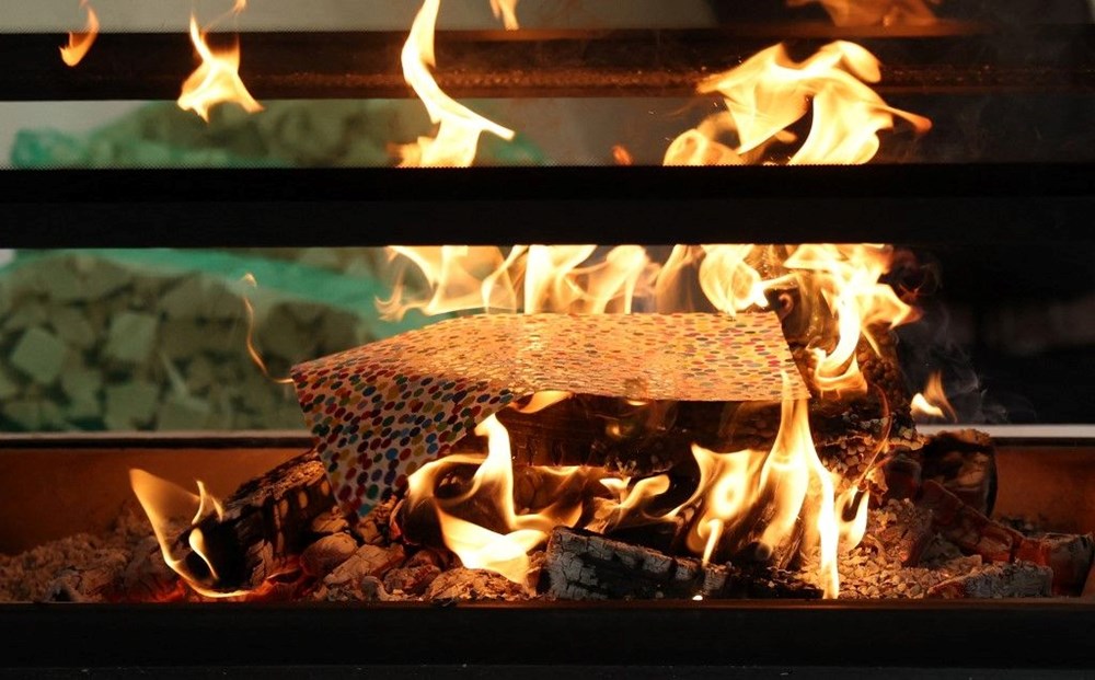 İngiltere’nin
en zengin sanatçısı Damien Hirst milyonlarca dolar değerindeki sanat eserini
ateşe verdi - 3