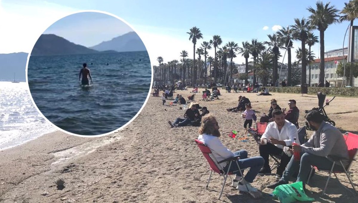 Marmaris’te şubat ayında deniz keyfi Marmaris’te şubat ayında deniz keyfi
