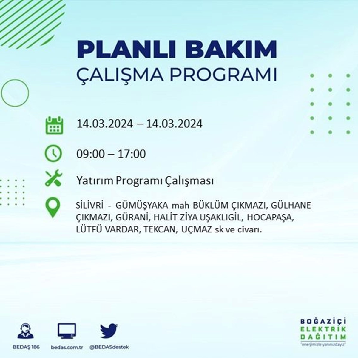 İstanbul'un 14 ilçesinde elektrik kesintisi: Elektrikler ne zaman gelecek? (14 Mart BEDAŞ kesinti programı)