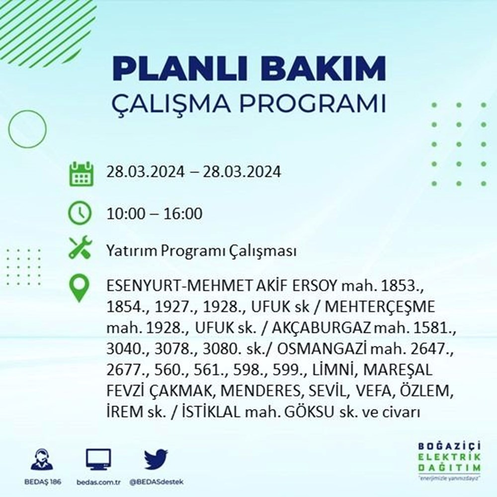 Mumlarınızı hazırlayın: İstanbul'un 19 ilçesinde elektrik kesintisi
