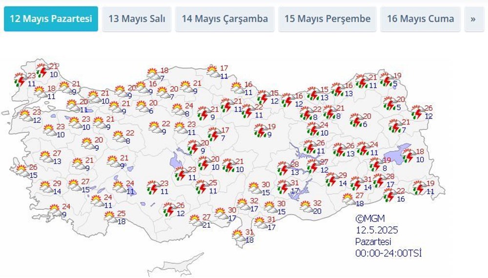 Türkiye, yeni haftada sağanak yağış ve fırtınanın etkisine girecek - 5