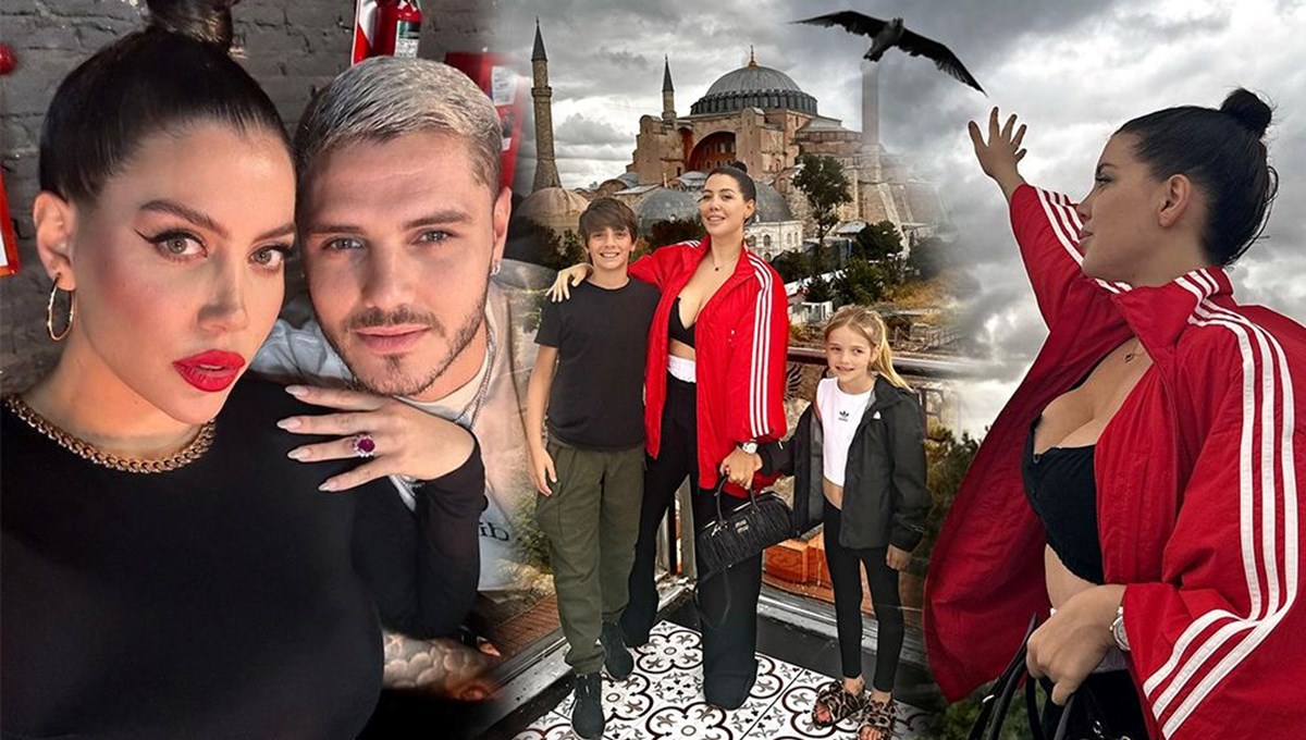 Wanda Nara çocuklarıyla İstanbul turunda Wanda Nara çocuklarıyla İstanbul turunda