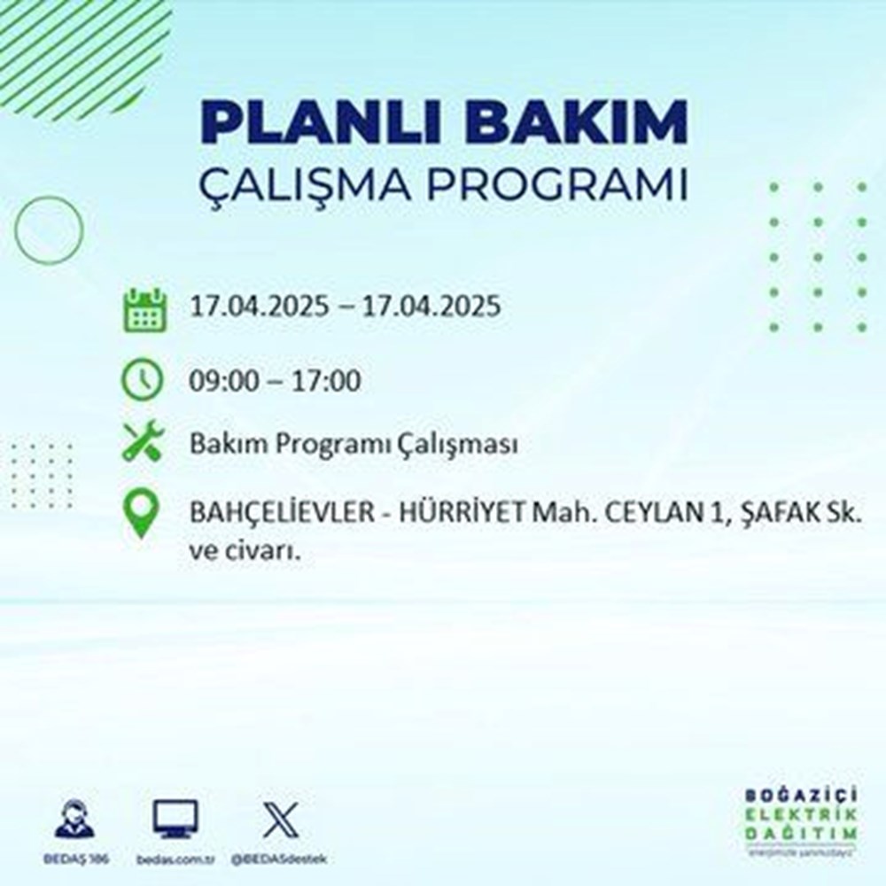İstanbul'un 21 ilçesinde (Sultangazi, Şişli, Zeytinburnu...) elektrik kesintisi: Elektrikler ne vakit gelecek? 78 LrRhdiZ1cUmhTRRnB5ow8A