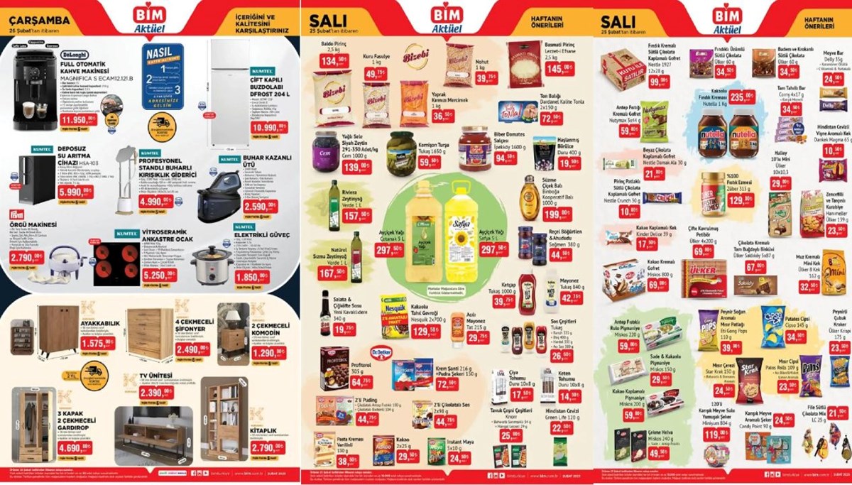 BİM Aktüel Kataloğu (25 Şubat 2025) | Elektrikli güveç, buhar kazanlı ütü, kahve makinesi, ayakkabılık ve kitaplık satışa çıkacak
