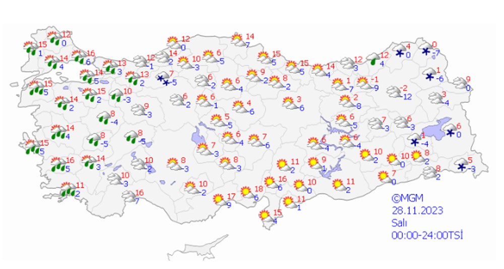 23 il için fırtına uyarısı (Bugün hava nasıl olacak?) - 14