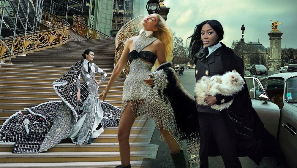 Gigi Hadid, Kendall Jenner ve daha birçok ünlü model tasarımcı Karl Lagerfeld için bir araya geldi