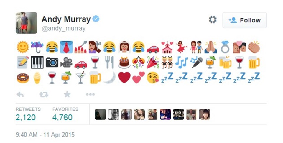 Andy Murray'den bol emoji'li evlilik tweet'i - 1