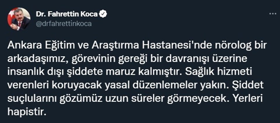 Ankara'da raporsuz ilaç vermek istemeyen doktora saldırı: Bakan Koca'dan açıklama - 1