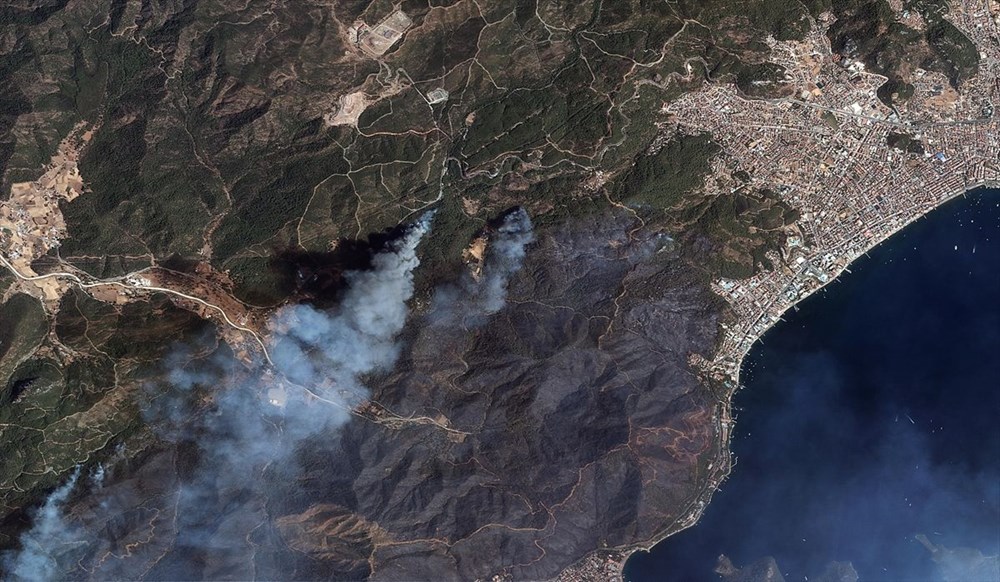 Göktürk uyduları, Manavgat ve Marmaris'teki orman yangınlarını uzaydan görüntüledi - 2