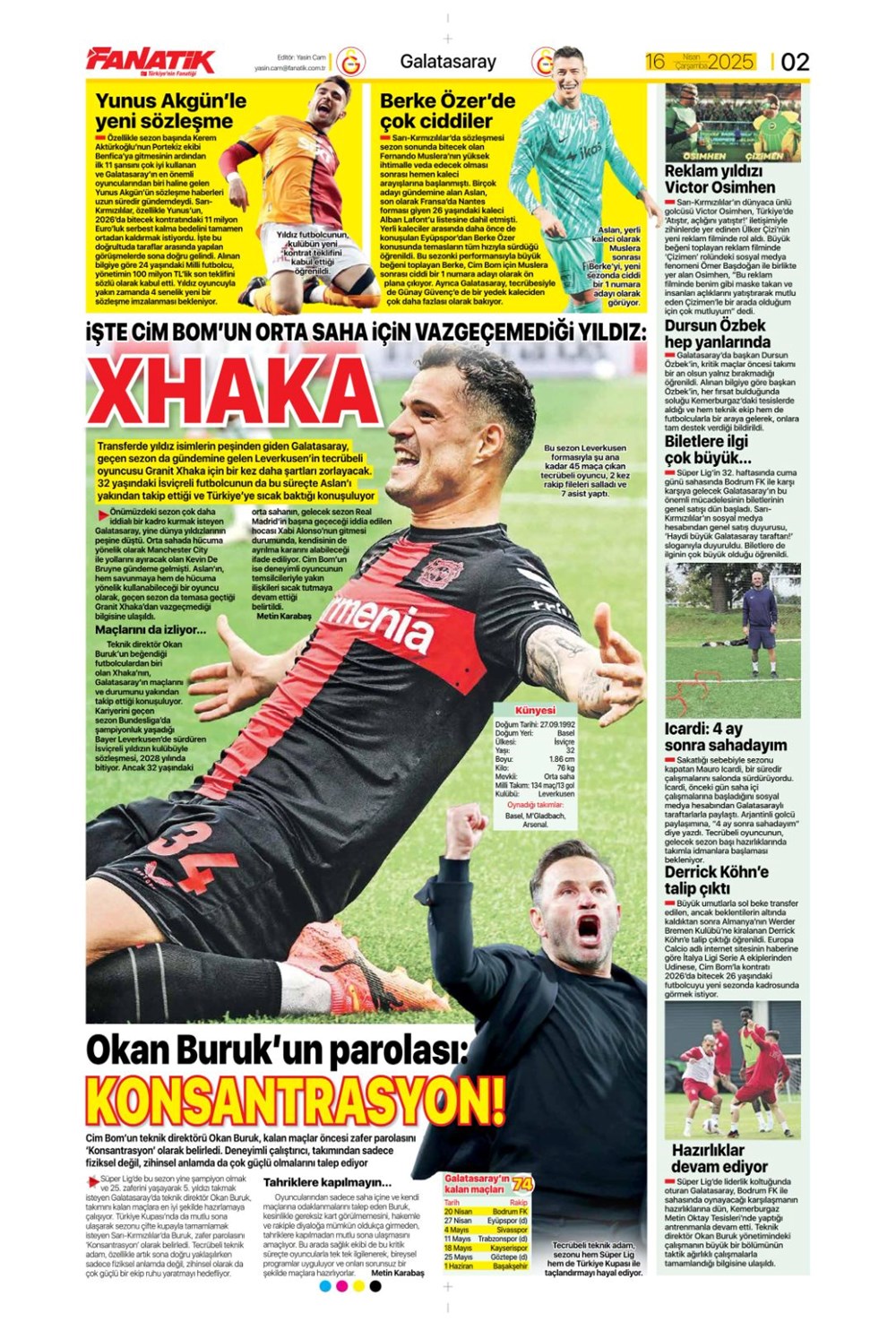 "Kim Min-Jae harekatı" (16 Nisan 2025 spor manşetleri) - 9