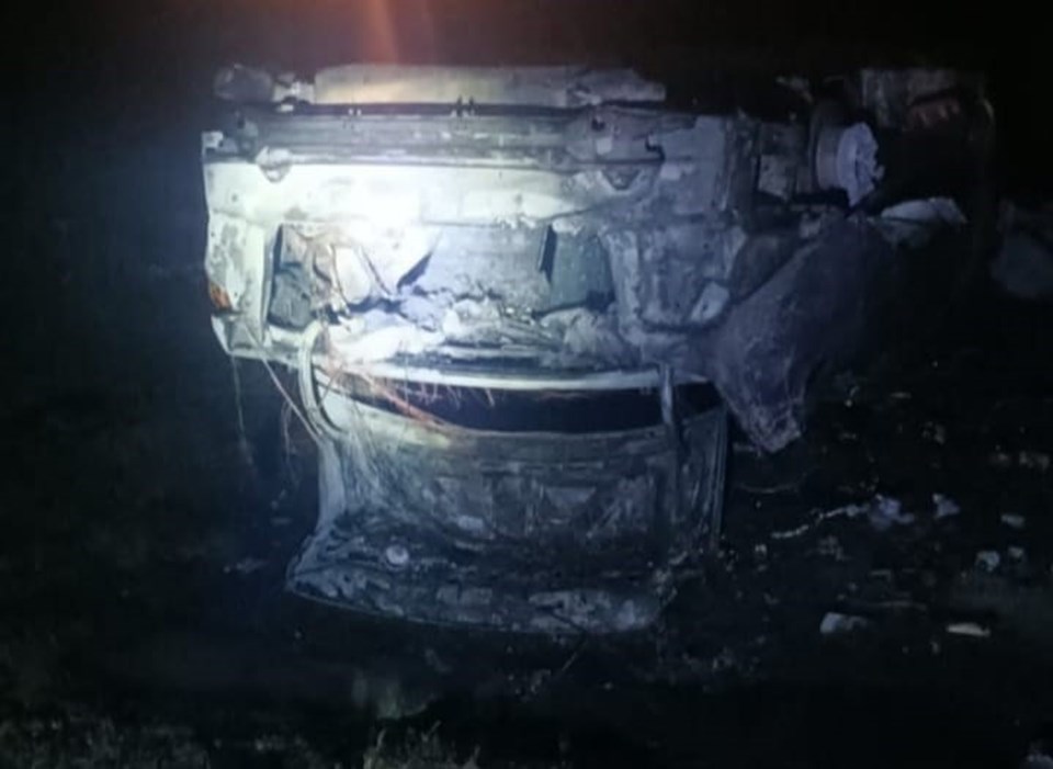 Kayseri'de şarampole devrilen otomobil alev aldı: 1 yaralı - 1