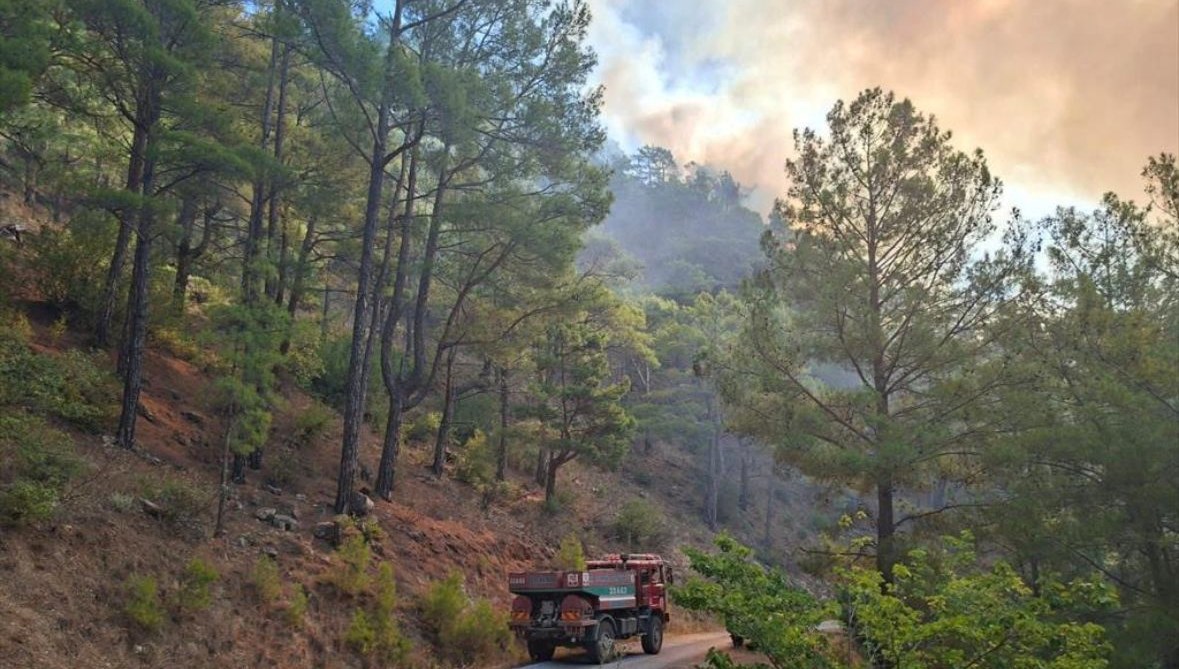 Mersin'de orman yangını: Ekipler olay yerinde