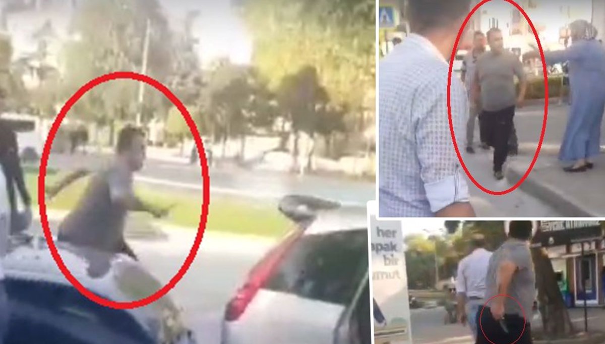 Arabasını tekmeleyen adamı, bıçakla kovaladı Arabasını tekmeleyen adamı, bıçakla kovaladı