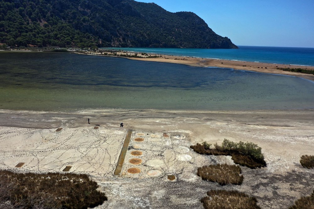 İztuzu’nda sular çekildi, 2 bin yıllık tesis ortaya çıktı - 10