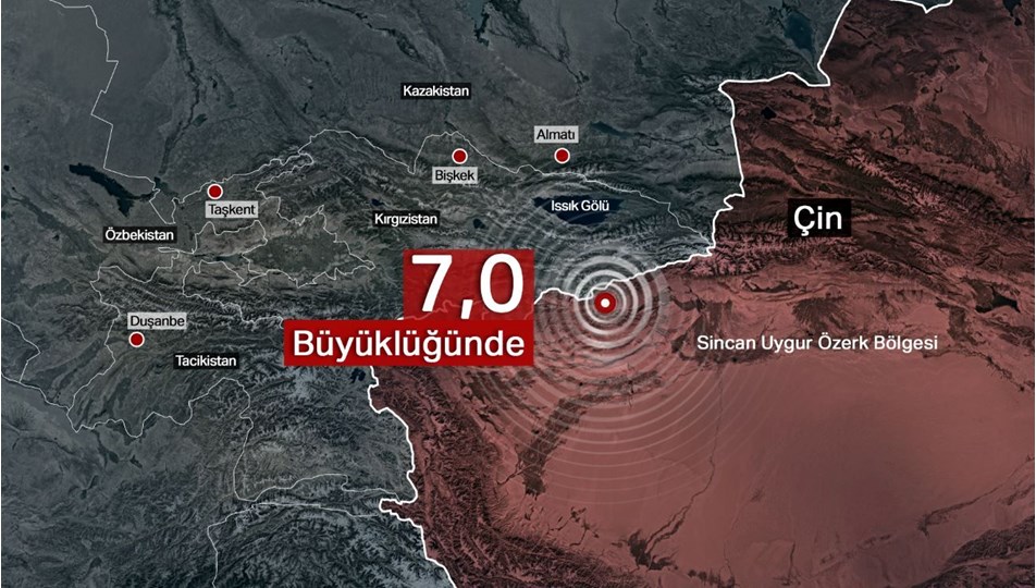 SON DAKİKA HABERİ: Çin'in Sincan Uygur Özerk Bölgesi'nde 7 büyüklüğünde deprem