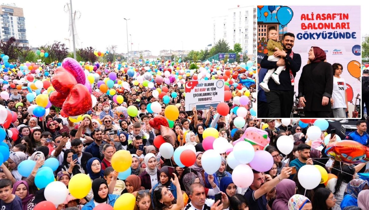 Binlerce kişi Ali Asaf için balon uçurdu
