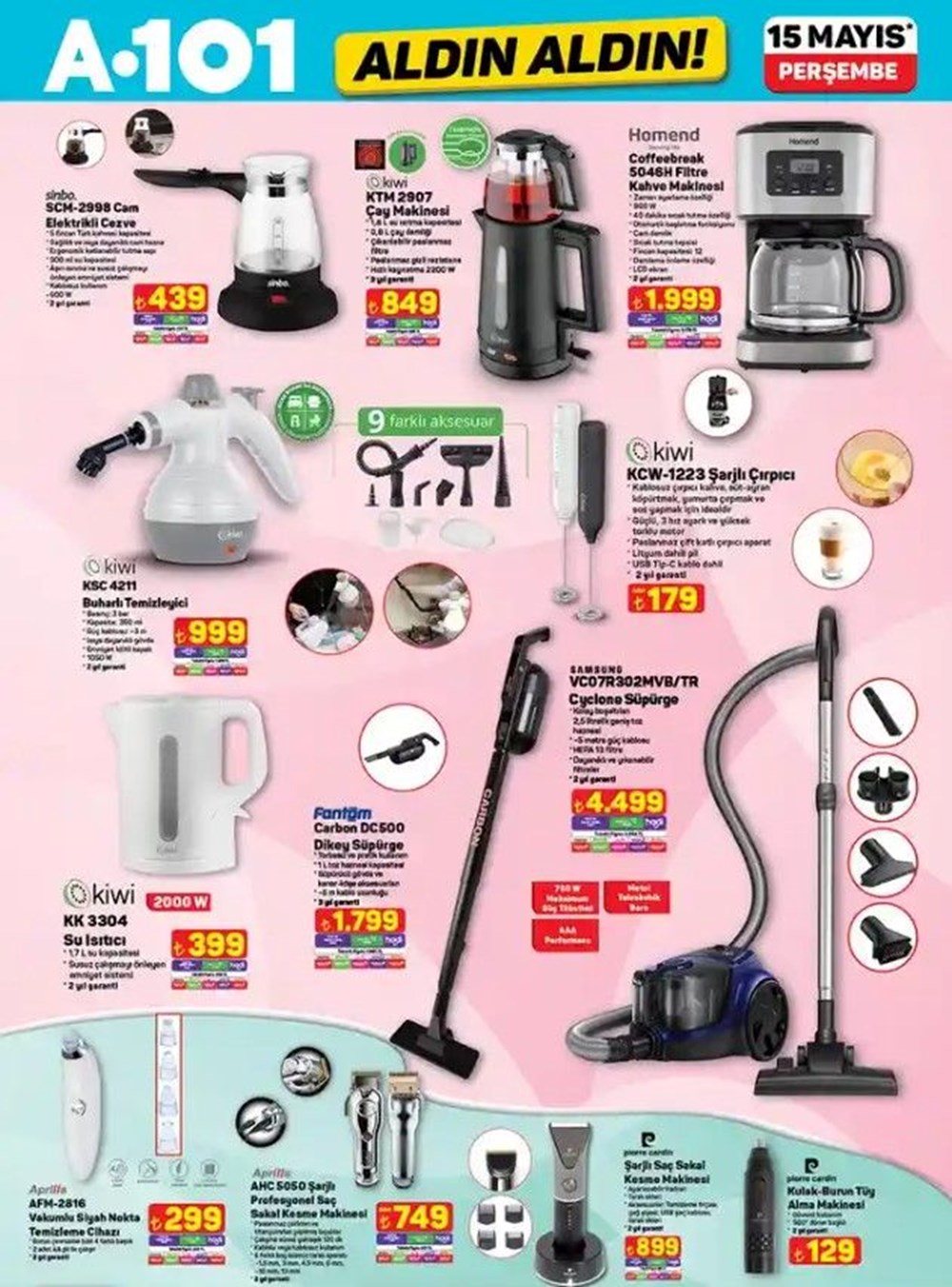 A101 15 Mayıs aktüel ürünler kataloğu: Kulaklık, yazıcı, televizyon, kettle ve buharlı temizleyici geliyor - 7