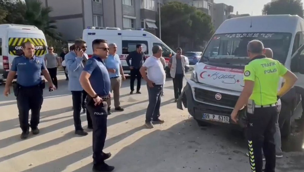 Aydın’da öğrenci servisleri çarpıştı: 14 yaralı Aydın’da öğrenci servisleri çarpıştı: 14 yaralı