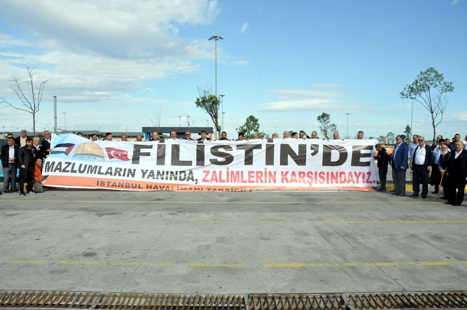 İstanbul Havalimanı taksicilerinden Filistin'e destek - 1