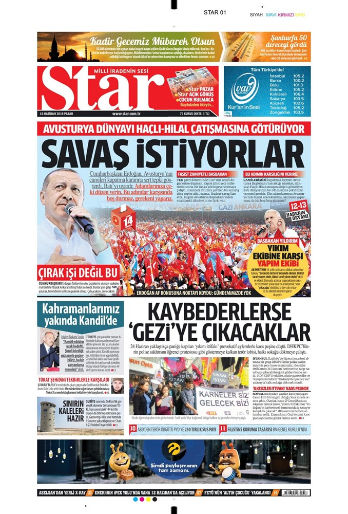 gunun gazete mansetleri 10 haziran