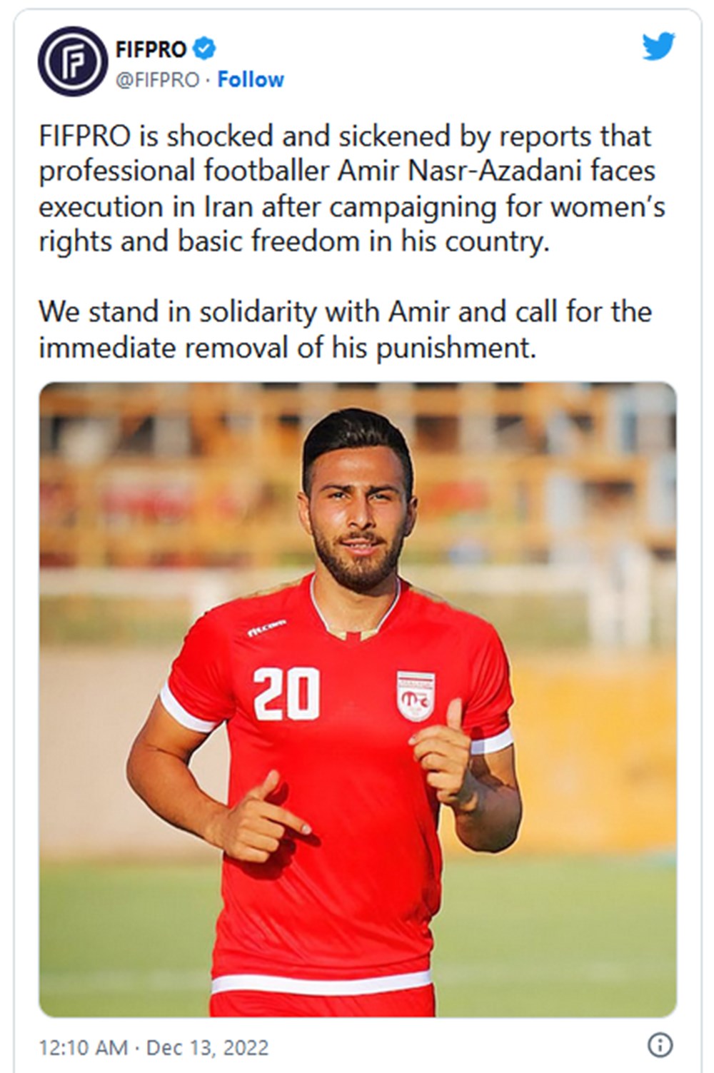 Mahsa Amini protestoları: İranlı futbolcu Amir Nasr-Azadani'ye idam cezası - 10