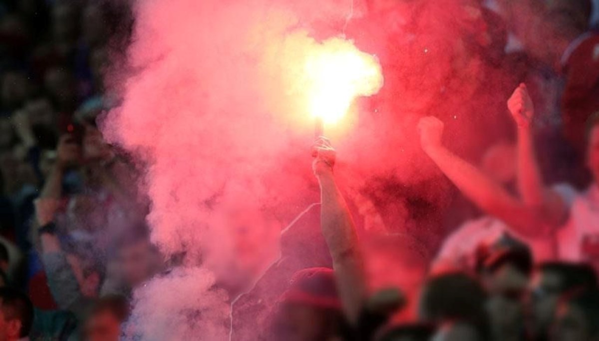 TFF 1. Lig Play-Off finalinde stada meşale ve torpil sokan 2 kişiye gözaltı