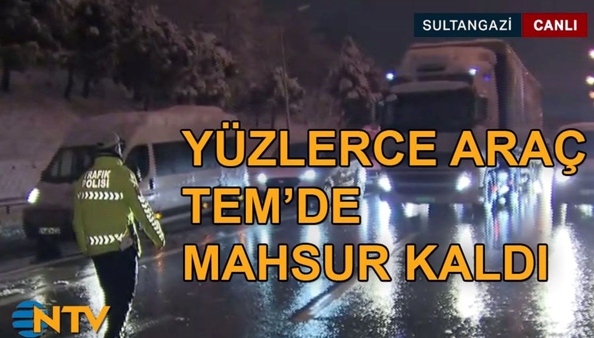 İstanbul'da kar yağışı: TEM'de 'şerit' kavramı ortadan kalktı
