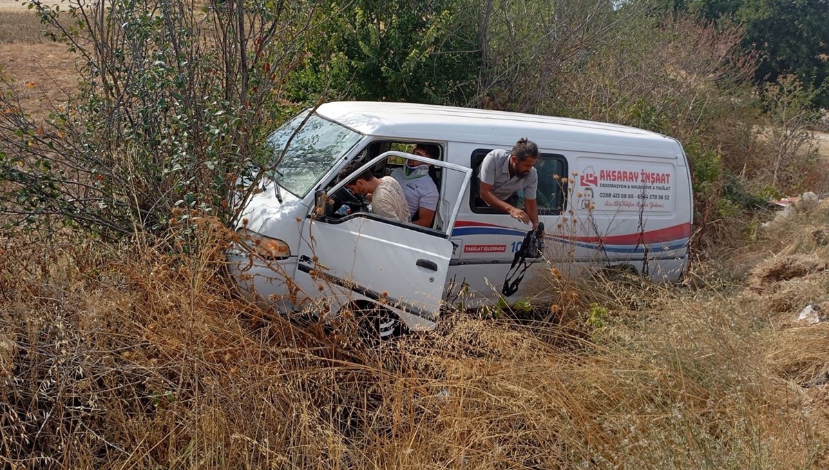 Kırklareli'nde panelvan araç şarampole uçtu