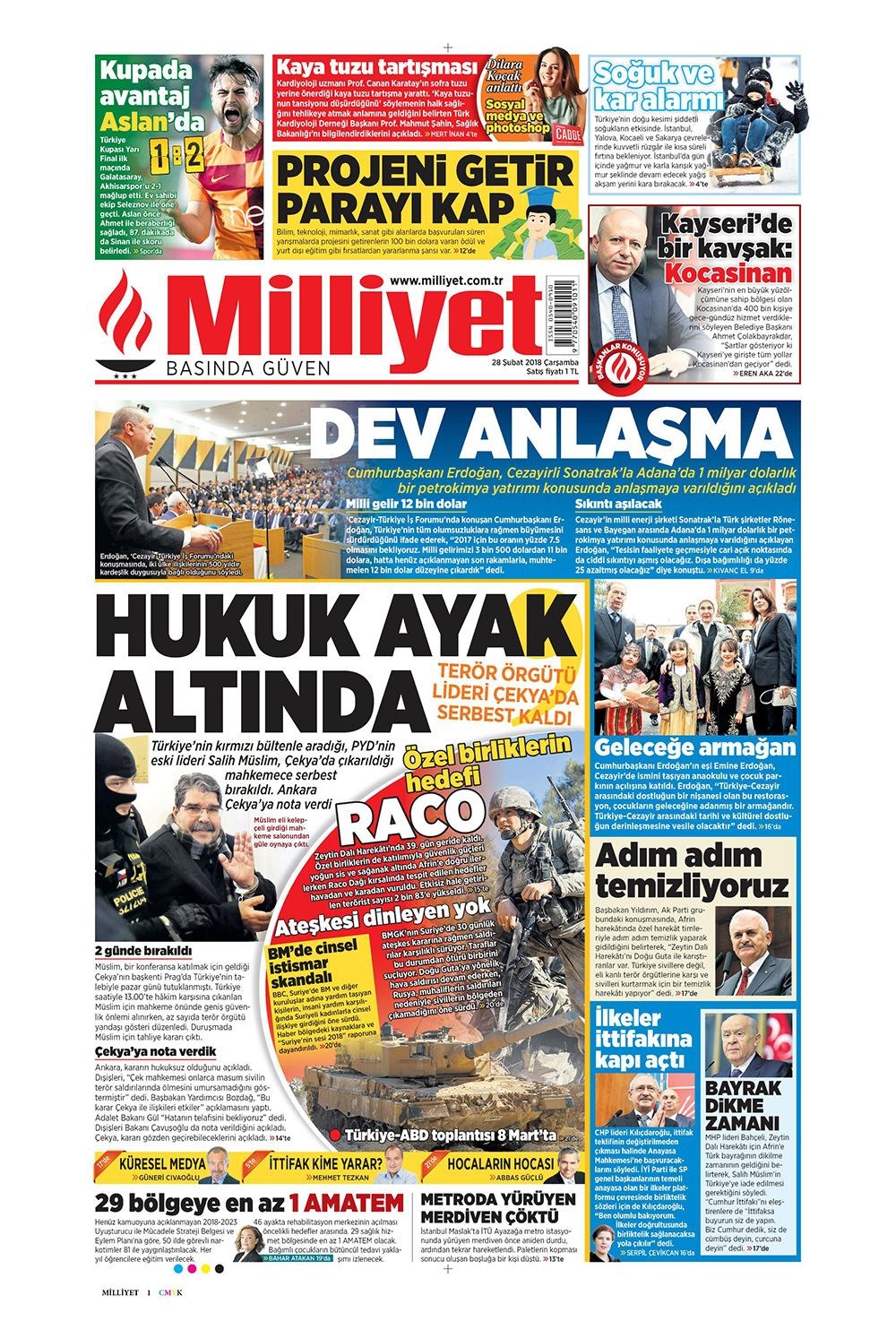 Günün gazete manşetleri 28 Şubat 2018 Son Dakika Türkiye Haberleri