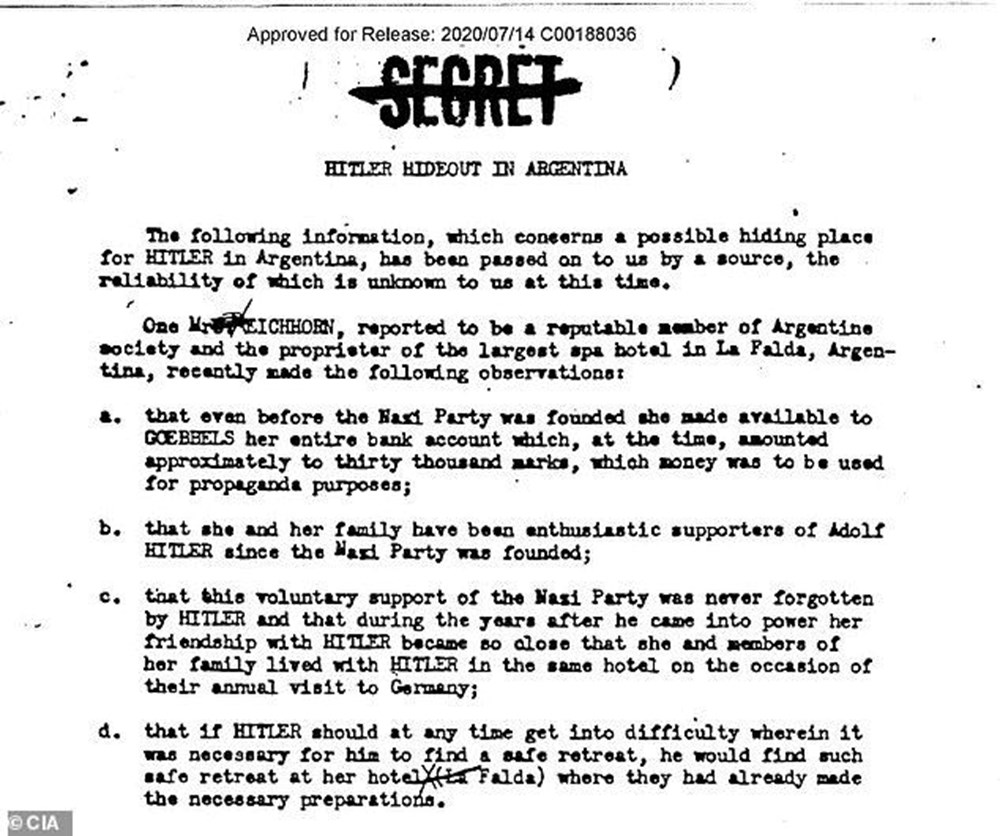 CIA belgeleri tarihi sarsıyor: Hitler ölmedi! - 3