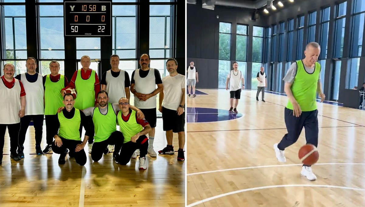 AK Parti'li Varank, Cumhurbaşkanı Erdoğan'ın basketbol oynarken çekilen görüntülerini paylaştı