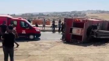 İtfaiyeciler kaza yaptı: Beş yaralı