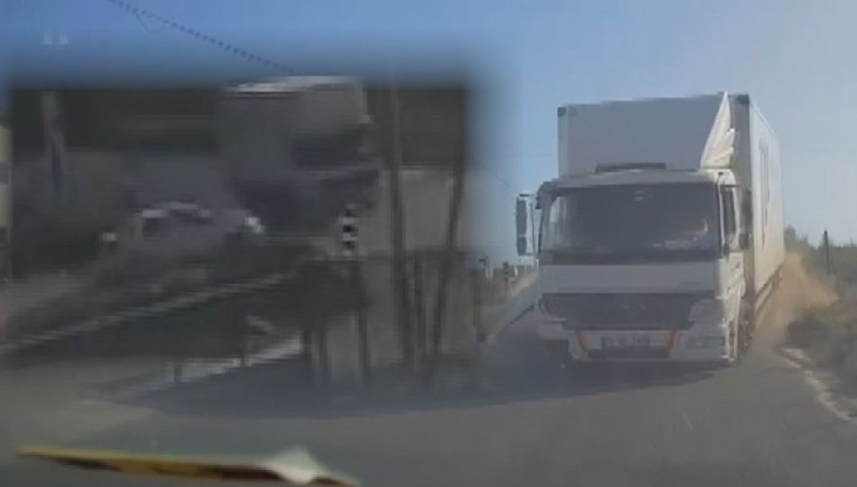 Otomobille kamyon çarpıştı: 4 yaralı