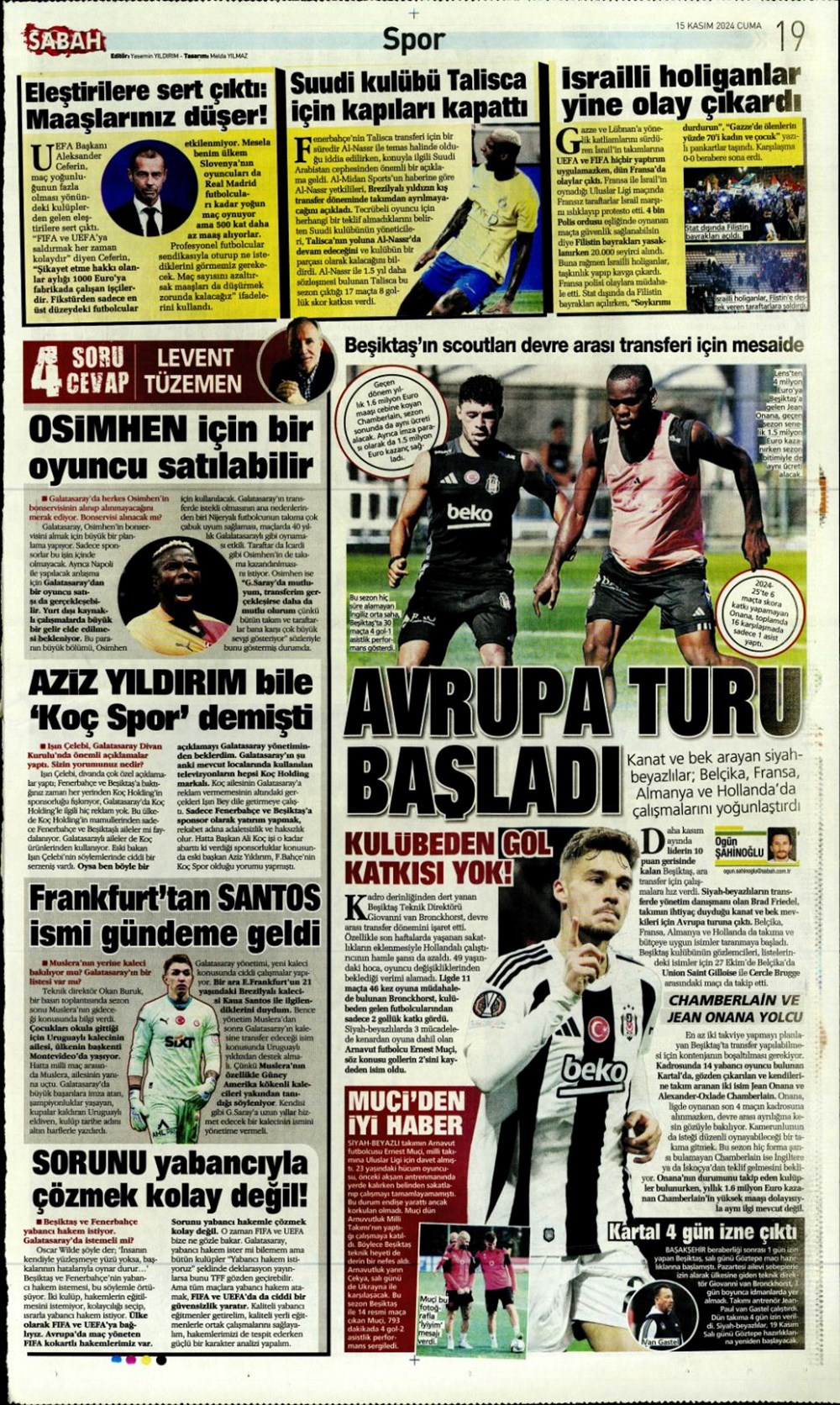 "Fener'e yıldız yağmuru" (15 Kasım 2024 spor manşetleri) - 7