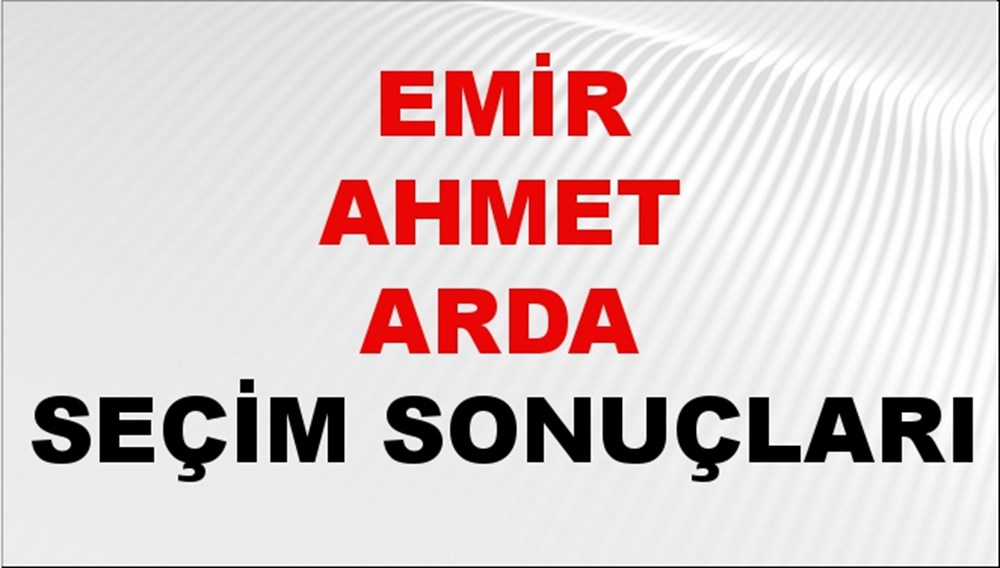 Emir Ahmet Arda Seçim Sonuçları 2024 Canlı: 31 Mart 2024 Türkiye Emir Ahmet Arda Yerel Seçim Sonucu ve İlçe İlçe YSK Oy Sonuçları Son Dakika - 1