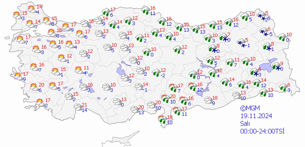 8 il için sarı kodlu sağanak uyarısı: Karla karışık yağmura dikkat! - 16