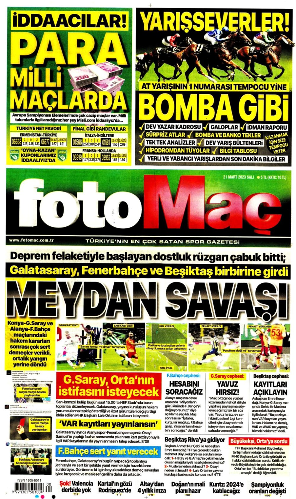 Günün spor manşetleri (21 Mart 2023) - 1