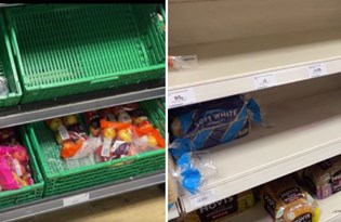 İngiltere'de tedarik sorunu bazı marketlerde rafların boş kalmasına neden oldu