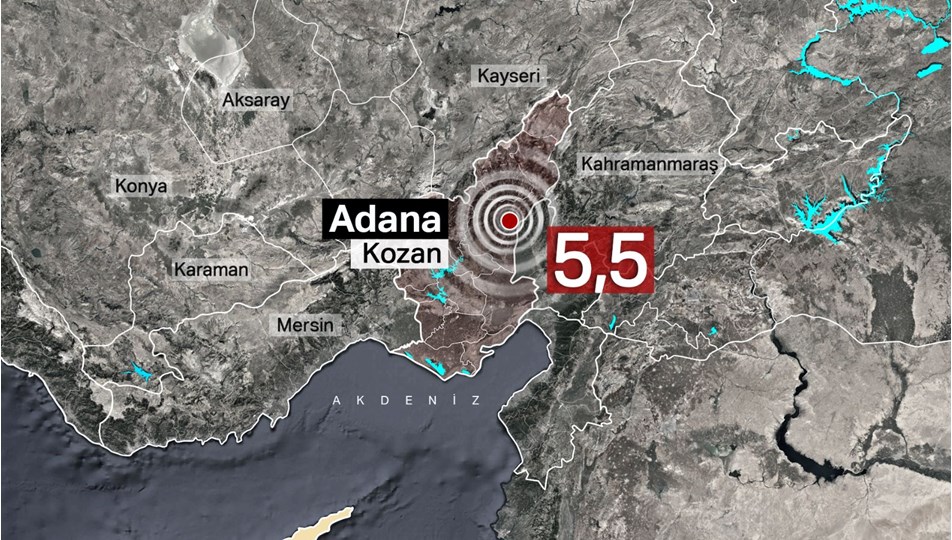 Adana Kozan'da 5,5 büyüklüğünde deprem - Son Dakika Türkiye Haberleri | NTV  Haber